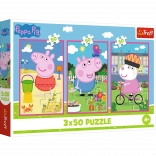 Puzzle 3x50 Peppa Pig - Puterea prieteniei