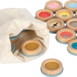 Pexeso tactil din lemn pentru învățare senzorială