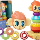 Piramidă educativă de stivuire maimuțică cu sunete și învățarea numerelor