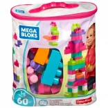mega bloks geantă mare cu 60 de cărămizi mari, roz
