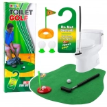 Set de golf pentru toaletă distractiv, cu covoraș, putter și mingi