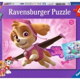 Puzzle Ravensburger Paw Patrol Skye și Everest 2×24 piese