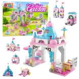 Set de construcție pastel roz castel 6 în 1, 131 piese