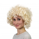 Perucă blondă cu păr creț