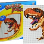 Mozaică mare cu dinozaur, știfturi colorate