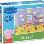 Puzzle Peppa Pig – joacă în căsuța din cameră, 60 piese