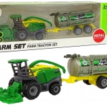 tractor fermier din plastic cu remorcă verde pentru lapte