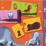 Puzzle Djeco Mame și pui de animale 12x2 piese