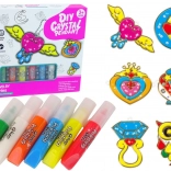 Pandantive vitralii pentru colorat – culori gel, 6 buc