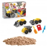 ART CRAFT set de nisip kinetic cu vehicule de construcții