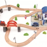 2Kids Toys pistă de tren din lemn oraș, 90 piese