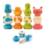 Djeco animale din lemn cu șuruburi