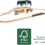 cale ferată din lemn cu gară small foot