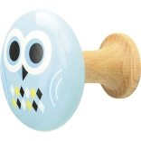 Cârlige de perete din lemn pentru copii Bufniță și Triunghiuri