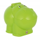 Cutie de plastic pentru jucării Hipopotam verde