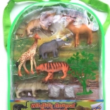 Set de figurine cu animale sălbatice în rucsăcel – 6 buc.