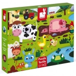 JANOD Puzzle tactile Animale de la fermă 20 piese