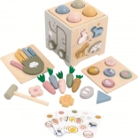Cub motoric din lemn multifuncțional fermă 2Kids Toys