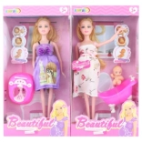 Păpușă însărcinată cu bebeluș și accesorii