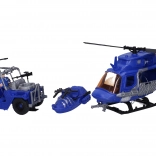 Set de joacă poliție cu figurine și elicopter