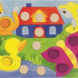 GOKI Joc de inserare cu zar Culori