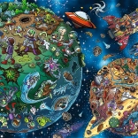 Puzzle Treflíci în spațiu