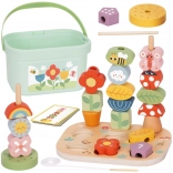 cutie educațională din lemn 5‑în‑1 Magic Garden de la Tooky Toy