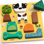 Djeco Puzz & Match Happy Animăluțe puzzle din lemn pentru cei mici