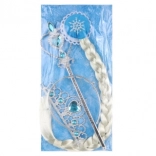 Set de frumusețe cu coadă blondă pentru micile prințese