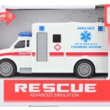 Ambulanță albă cu baterii cu lumini și sunete