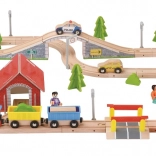 cale ferată din lemn cu 80 de piese 2Kids Toys