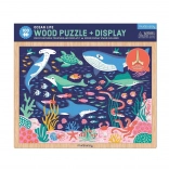 Puzzle din lemn Mudpuppy Viața în ocean cu suport – 100 piese
