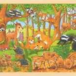 Goki puzzle din lemn pui de animale în pădure 48 piese