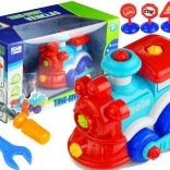 Trenuleț dezasamblabil cu unelte și figurine