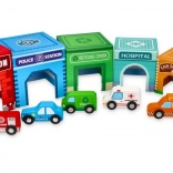 piramidă din cănuțe cu vehicule