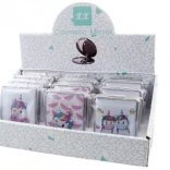 Oglindă de buzunar cu sclipici fluid și unicorn