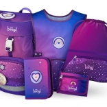 Set școlar Cai Inimă: rucsac, penar, săculeț, șorț, portofel