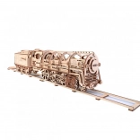 Puzzle mecanice din lemn UGEARS - Locomotiva cu abur cu tender