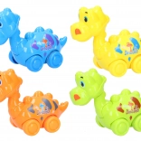 Dinozauri cu mecanism cu inerție 14 cm – jucării colorate pe roți pentru copii