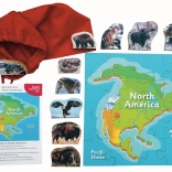 America de Nord și animalele ei – puzzle din lemn cu 16 piese și 10 animale