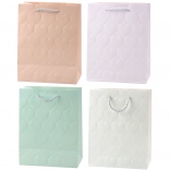 Pungă de cadou elegantă cu inimioare în relief 23 x 18 x 10,5 cm