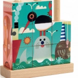 Djeco cuburi din lemn de înșurubat – mare