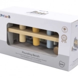 Viga PolarB Jucărie din lemn cu știfturi și ciocan Montessori