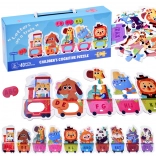 Puzzle educativ tren cu alfabet și animăluțe, 40 piese