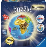 Ravensburger 3D Glob luminos puzzle minge 72 piese