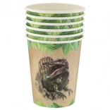 Pahare de hârtie cu dinozauri pentru petrecere, 250 ml, 6 buc.
