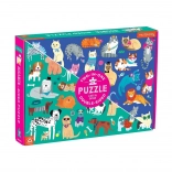 Puzzle reversibile câini și pisici 100 piese MUDPUppy