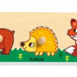 Puzzle de introducere simplu Animale de Pădure cu mânere