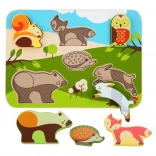 Lucy & Leo puzzle din lemn cu animale din pădure, 7 piese