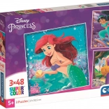 Puzzle DISNEY PRINCESS 3×48 piese – CLEMENTONI
